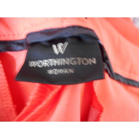 Bright Coral Sz 22W Plus Size Slim Fit Trouser polyester blend Pants Worthington - Picture 5 of 6